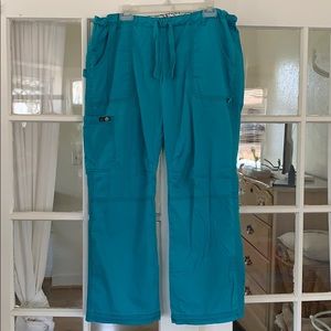 Turquoise scrub pants!